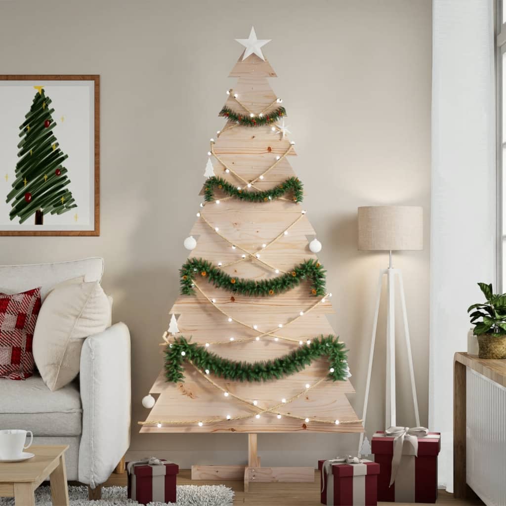 vidaXL Wooden Christmas Tree for Decoration 180 cm Solid Wood Pine 1