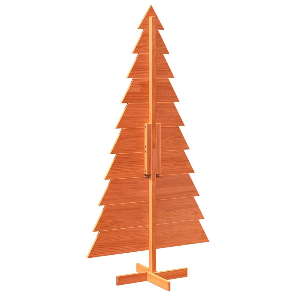 vidaXL Wooden Christmas Tree for Decoration Wax Brown 180 cm Solid Wood Pine 5