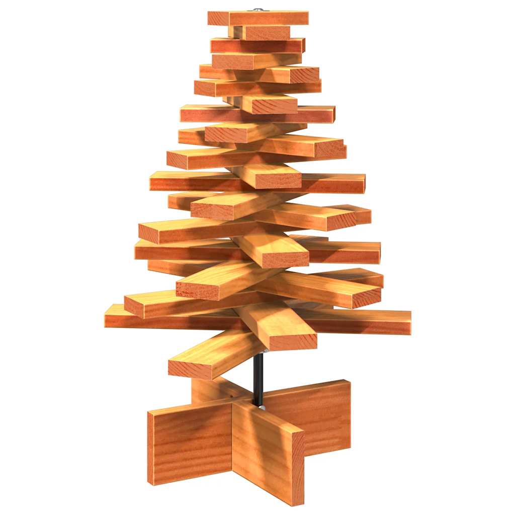 vidaXL Wooden Christmas Tree for Decoration Wax Brown 60 cm Solid Wood Pine 5