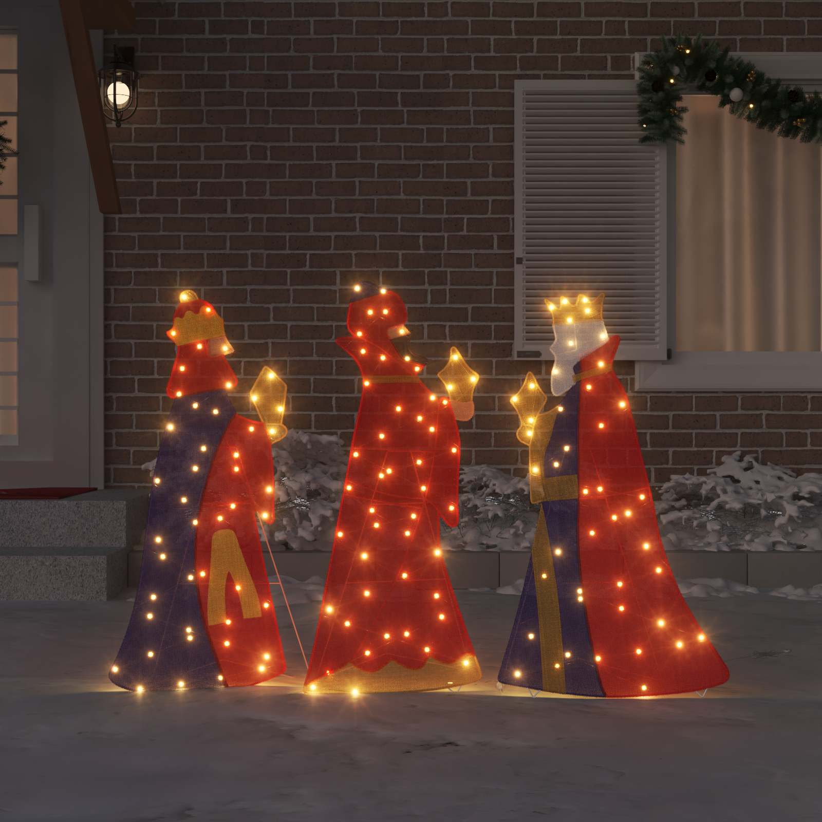 vidaXL 3 Wise Men Christmas Lighting 3 pcs LEDs Warm White 105 cm 1