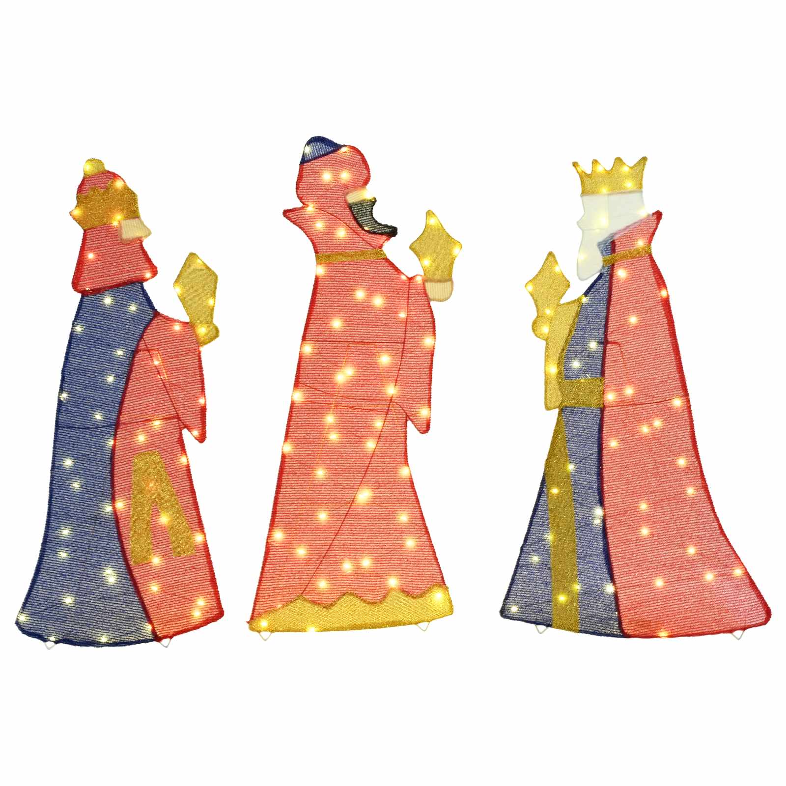 vidaXL 3 Wise Men Christmas Lighting 3 pcs LEDs Warm White 105 cm 2