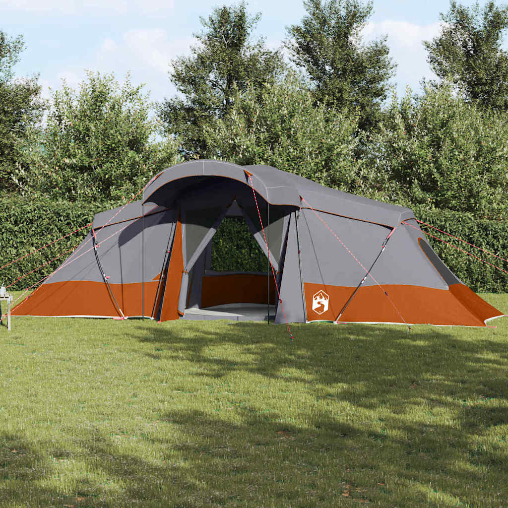 Family Tent 6-Person and Grey Polyester and Fiberglass Grey and orange