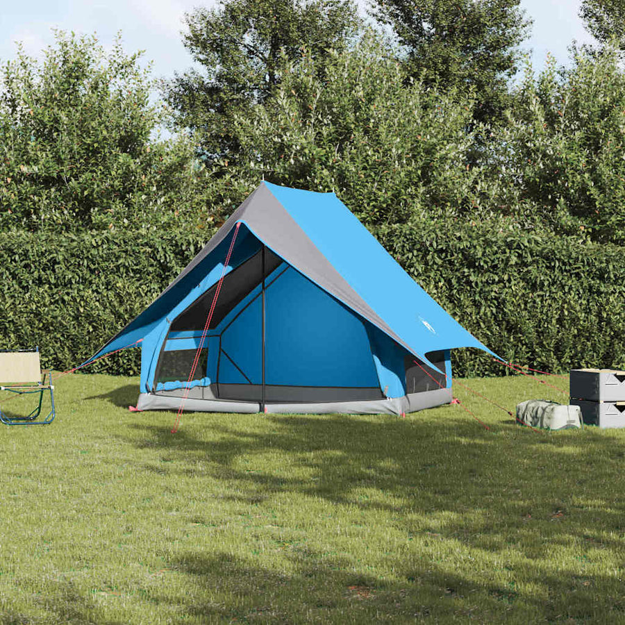 Family Tent 220 x 220 x 184 cm Polyester and Fiberglass Blue 3-person