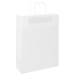vidaXL Paper Bags 250 pcs with Handles White 32x12x42 cm 3