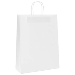 vidaXL Paper Bags 250 pcs with Handles White 32x12x42 cm 4
