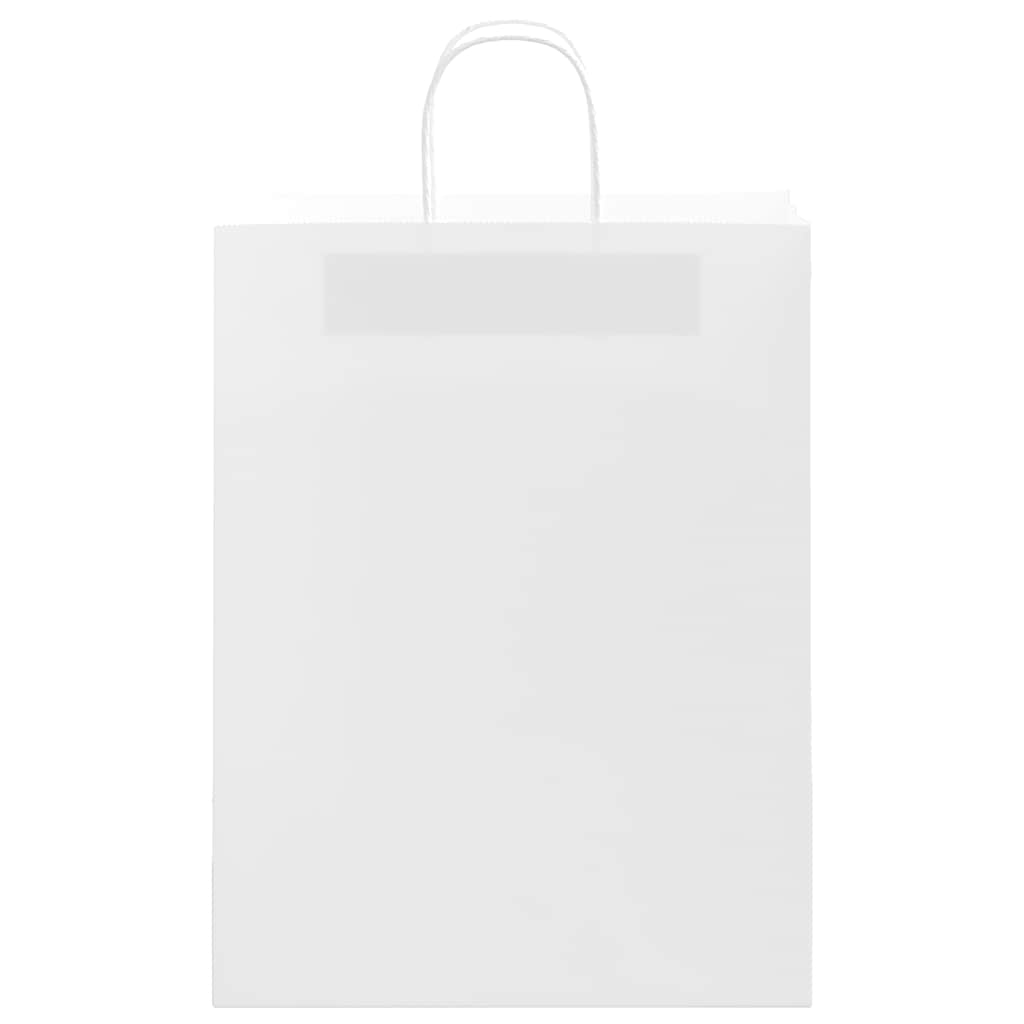 vidaXL Paper Bags 250 pcs with Handles White 32x12x42 cm 5