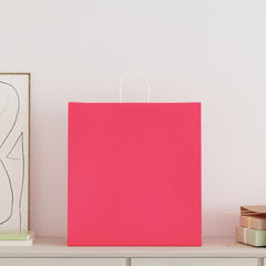 vidaXL Paper Bags 50 pcs with Handles Pink 45x17x48 cm 2