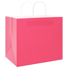 vidaXL Paper Bags 250 pcs with Handles Pink 32x22x28 cm 4