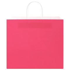 vidaXL Paper Bags 250 pcs with Handles Pink 32x22x28 cm 5