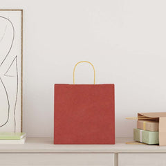 vidaXL Paper Bags 250 pcs with Handles Red 26x17x25 cm 2