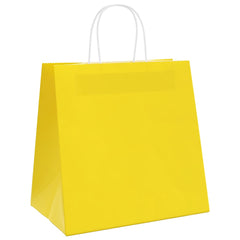 vidaXL Paper Bags 250 pcs with Handles Yellow 26x17x25 cm 3
