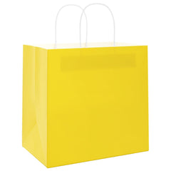 vidaXL Paper Bags 250 pcs with Handles Yellow 26x17x25 cm 4