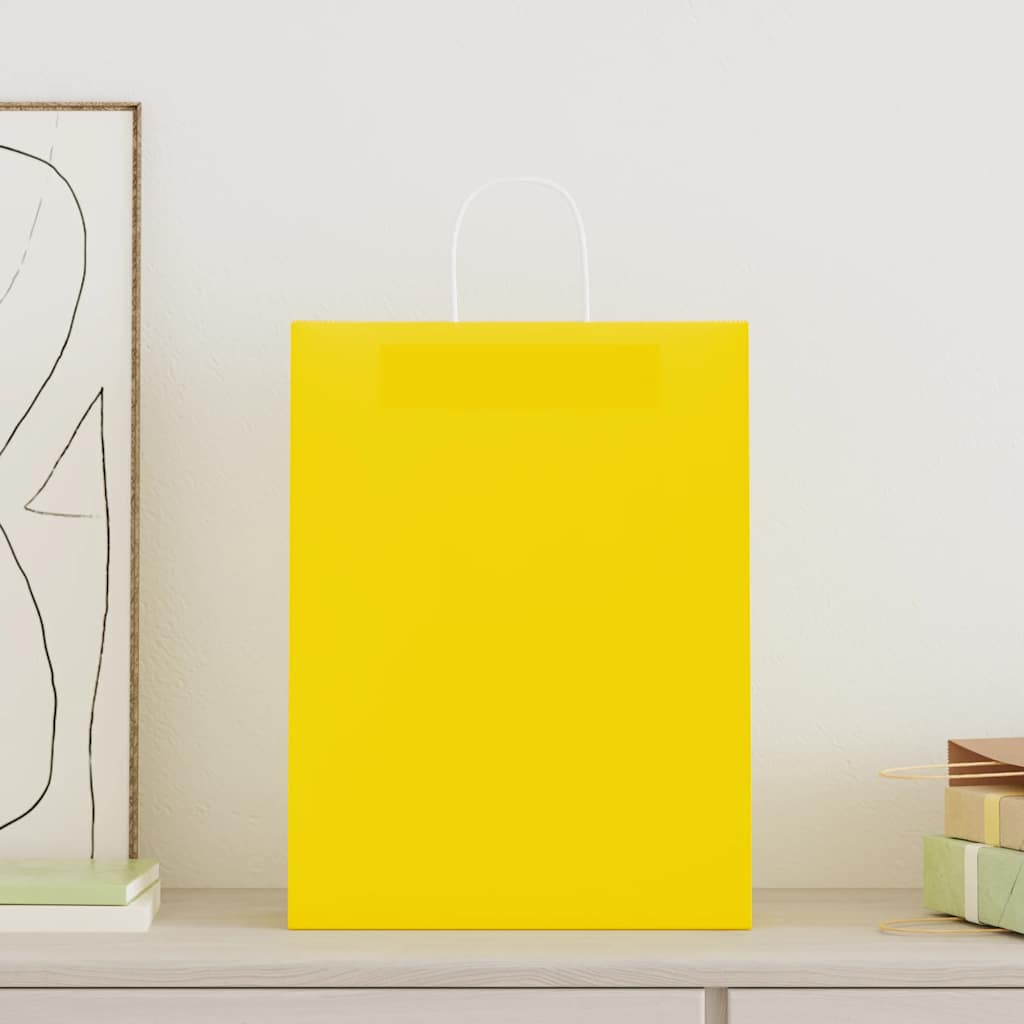 vidaXL Paper Bags with Handles 250 pcs Width 32 cm