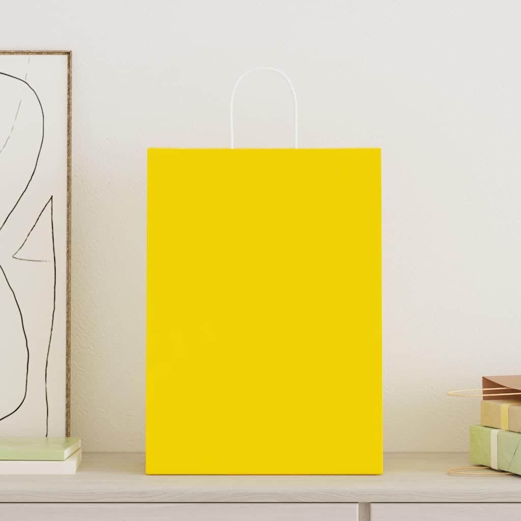 vidaXL Paper Bags with Handles 250 pcs Width 32 cm