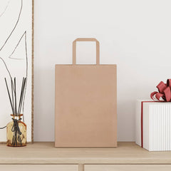 vidaXL Paper Bags 250 pcs with Handles Brown 21x11x28 cm 2