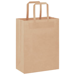 vidaXL Paper Bags 250 pcs with Handles Brown 21x11x28 cm 3
