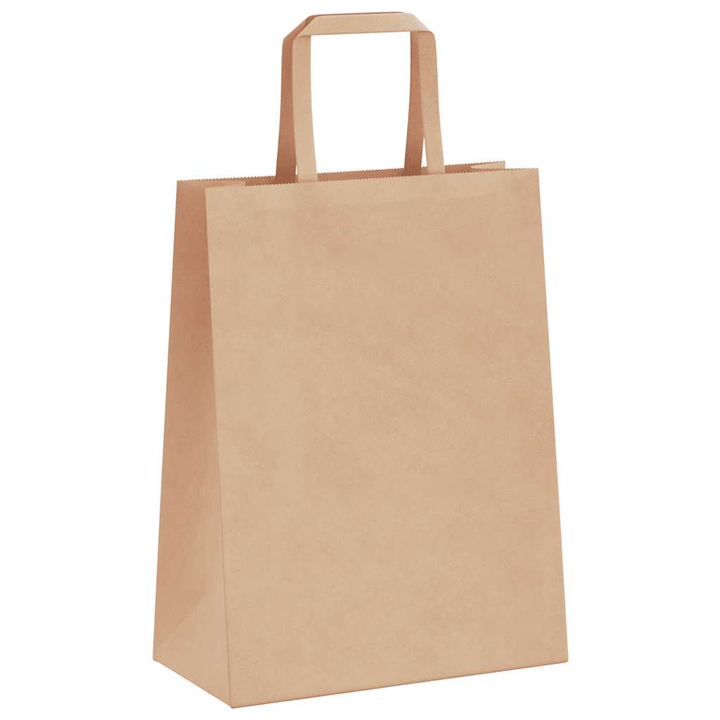 vidaXL Paper Bags 250 pcs with Handles Brown 21x11x28 cm 4