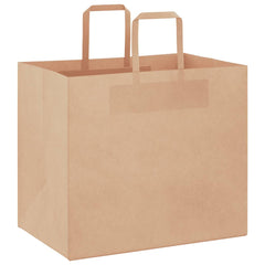 vidaXL Paper Bags 250 pcs with Handles Brown 32x22x28 cm 3