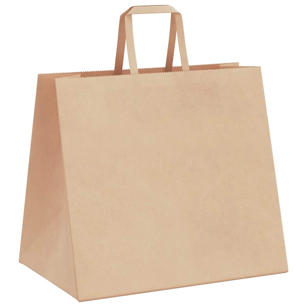 vidaXL Paper Bags 250 pcs with Handles Brown 32x22x28 cm 4