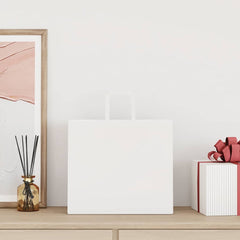 vidaXL Paper Bags 50 pcs with Handles White 32x22x28 cm 2