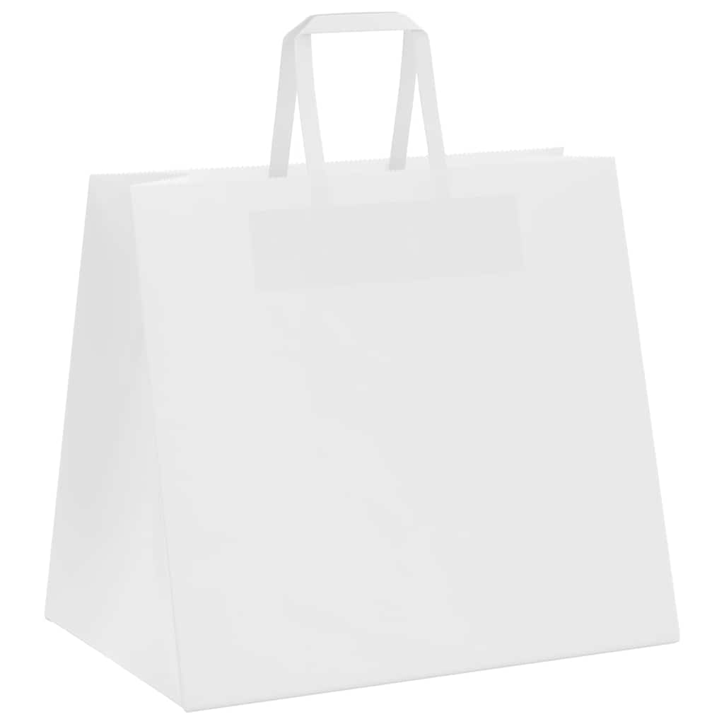 vidaXL Paper Bags 50 pcs with Handles White 32x22x28 cm 4