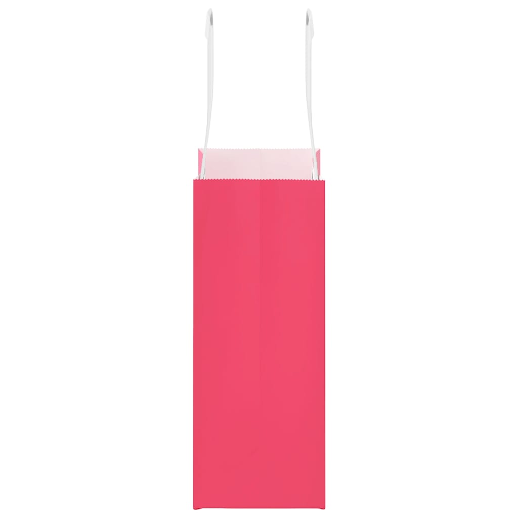 vidaXL Paper Bags 250 pcs with Handles Pink 15x8x21 cm 6