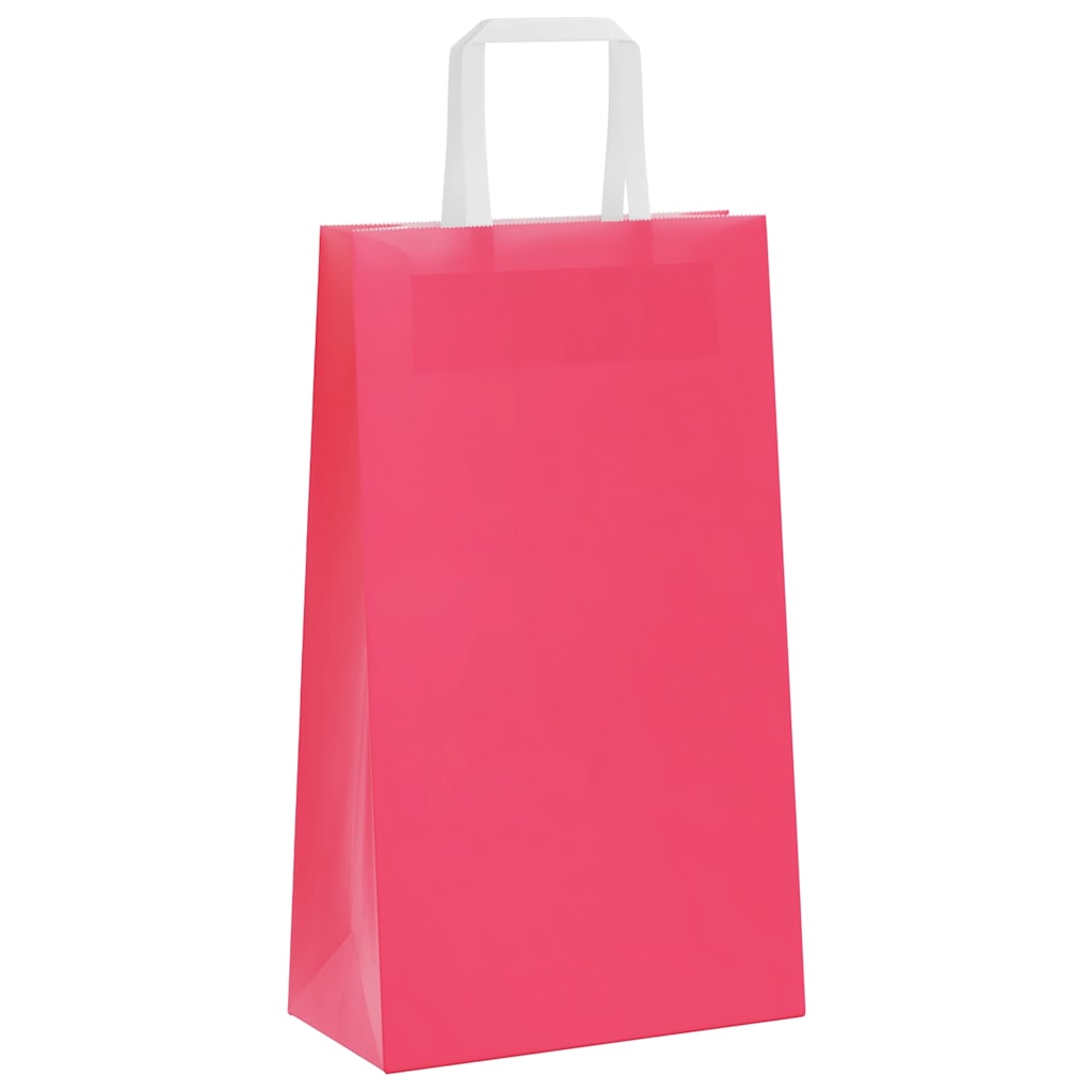 vidaXL Paper Bags 250 pcs with Handles Pink 21x11x36 cm 4
