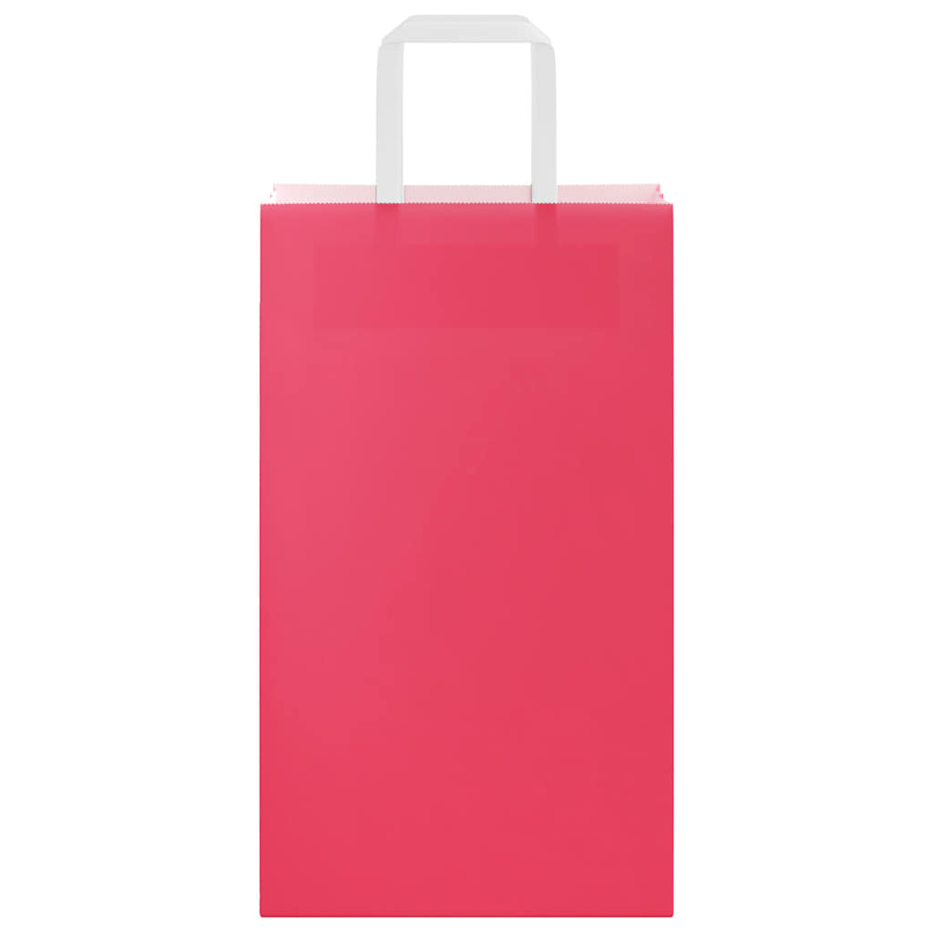 vidaXL Paper Bags 250 pcs with Handles Pink 21x11x36 cm 5