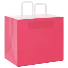 vidaXL Paper Bags 250 pcs with Handles Pink 32x22x28 cm 3