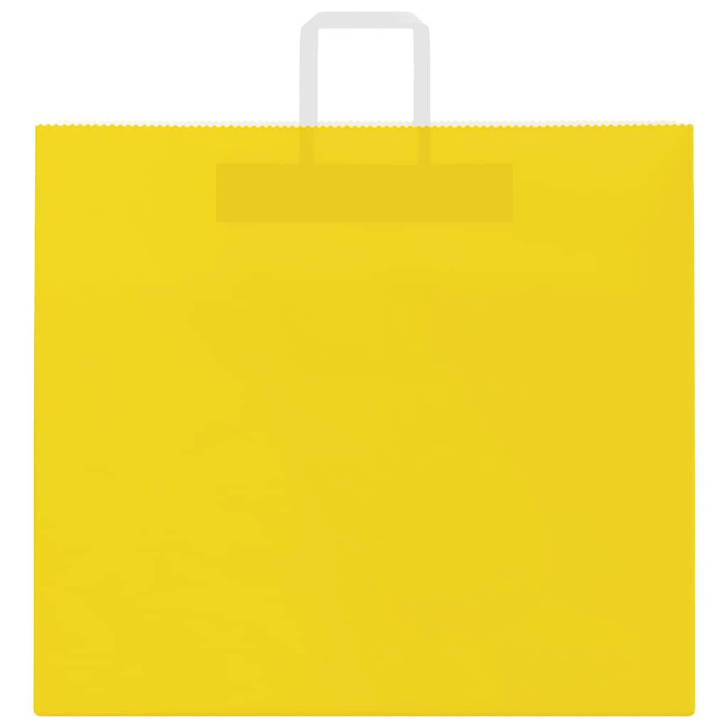 vidaXL Paper Bags 50 pcs with Handles Yellow 54x15x49 cm 5