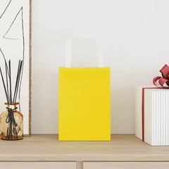 vidaXL Paper Bags 250 pcs with Handles Yellow 15x8x21 cm 2