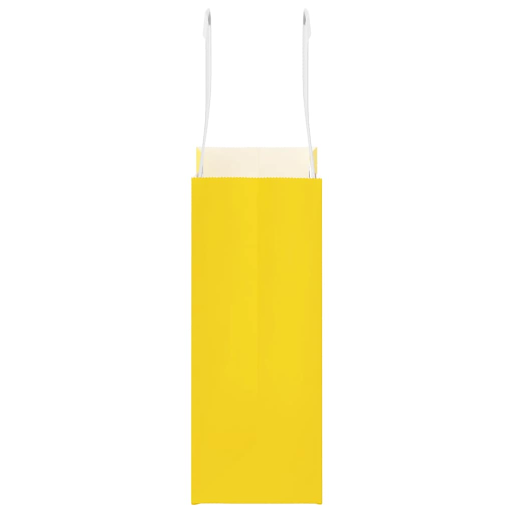 vidaXL Paper Bags 250 pcs with Handles Yellow 15x8x21 cm 6