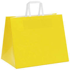vidaXL Paper Bags 250 pcs with Handles Yellow 32x22x24 cm 5