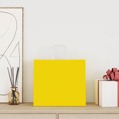 vidaXL Paper Bags 250 pcs with Handles Yellow 32x22x28 cm 2
