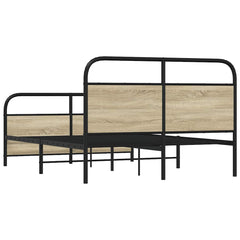 vidaXL Metal Bed Frame without Mattress Sonoma Oak 140x200 cm 6