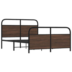vidaXL Metal Bed Frame without Mattress Brown Oak 140x200 cm 3
