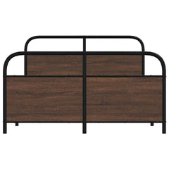 vidaXL Metal Bed Frame without Mattress Brown Oak 140x200 cm 5