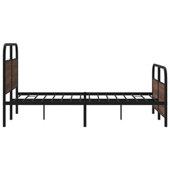 vidaXL Metal Bed Frame without Mattress Brown Oak 140x200 cm 6