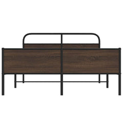 Bed Frame without Mattress Engineered Wood Brown Oak Length 200 cm with Headboard & High Footboard 160 cm