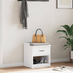 vidaXL Hallway Bench SANDNES White 45x40x50 cm Solid Wood Pine 3