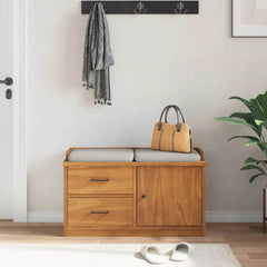 Hallway Bench "SANDNES" 87x40x50 cm Solid Wood Pine Acacia finish