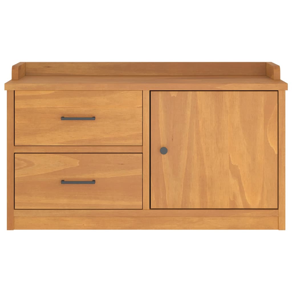 Hallway Bench "SANDNES" 87x40x50 cm Solid Wood Pine Acacia finish