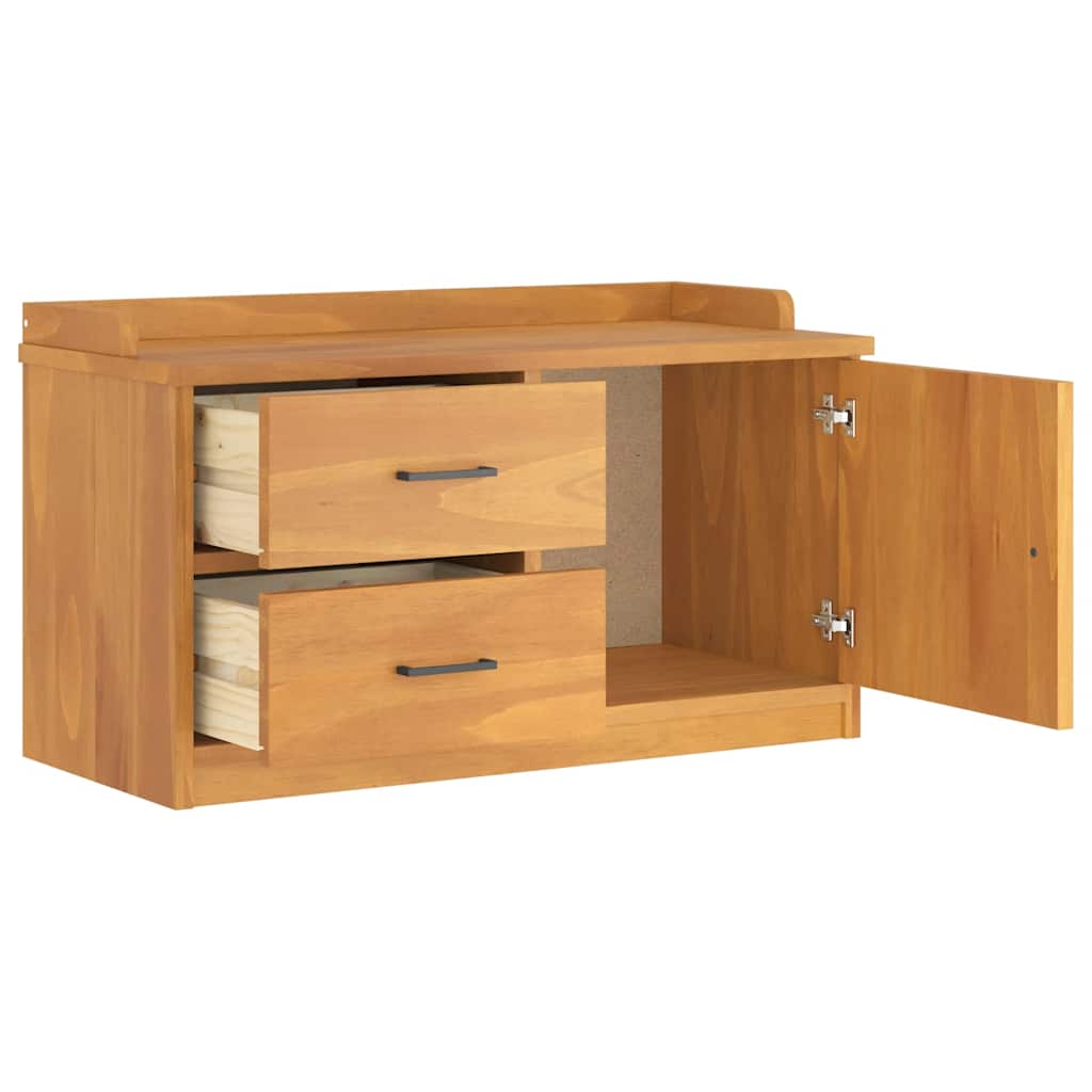Hallway Bench "SANDNES" 87x40x50 cm Solid Wood Pine Acacia finish