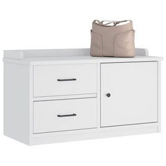 Hallway Bench "SANDNES" 87x40x50 cm Solid Wood Pine White