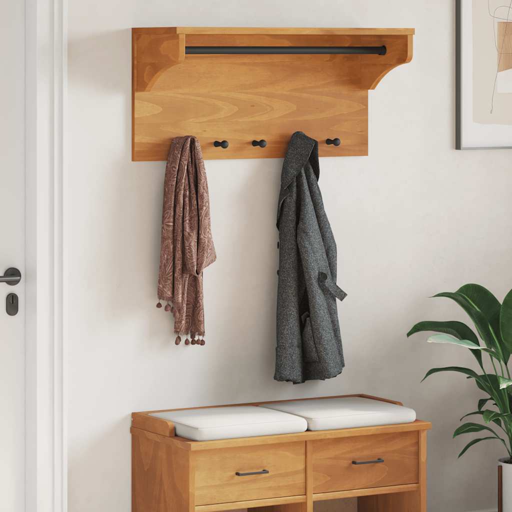 vidaXL Wall-mounted Coat Rack SANDNES 87x30x42 cm Solid Wood Pine 1