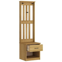 Hall Tree "SANDNES" 45x40x159,5 cm Solid Wood Pine Walnut finish