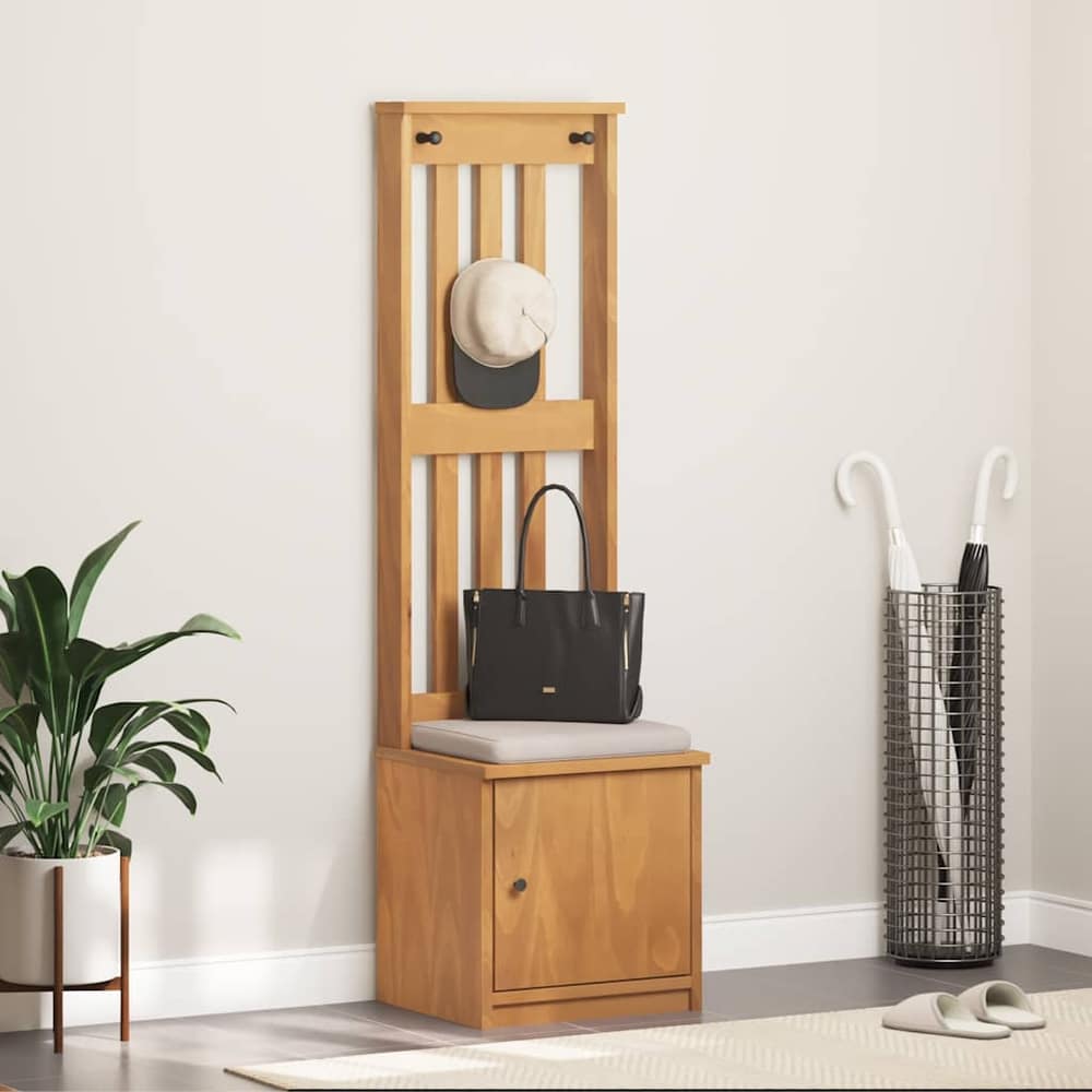 Hall Tree "SANDNES" 45x40x159,5 cm Solid Wood Pine Acacia finish