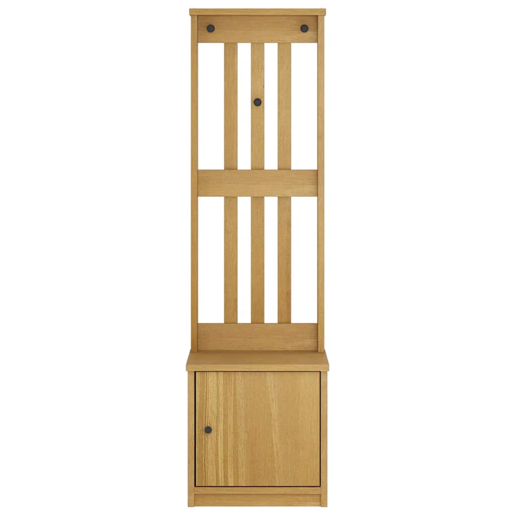 Hall Tree "SANDNES" 45x40x159,5 cm Solid Wood Pine Walnut finish