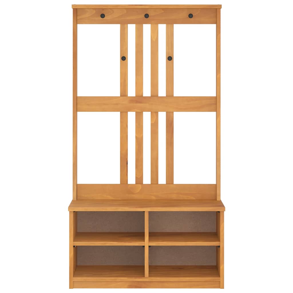 vidaXL Hall Tree "SANDNES" 87x40x159,5 cm Solid Wood Pine 4