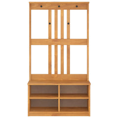 vidaXL Hall Tree "SANDNES" 87x40x159,5 cm Solid Wood Pine 4